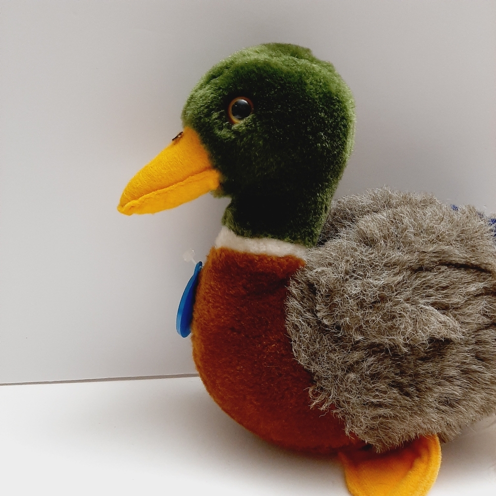 ๐ Vintage 1982 Dakin Mallard Duck Soft Doll Kids Plush Retro Vtg Realistic Toy - Picture 4 of 14